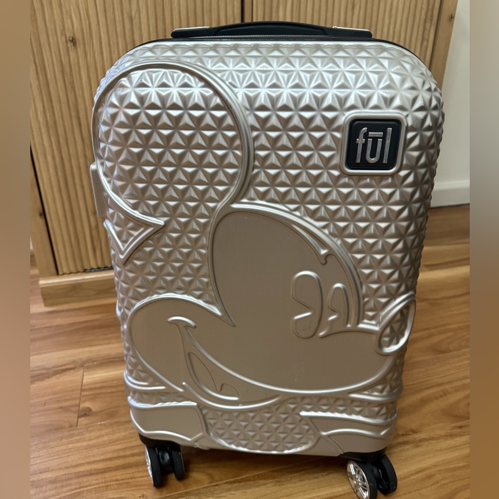 Disney Red Interior Suitcase with Logo Pattern